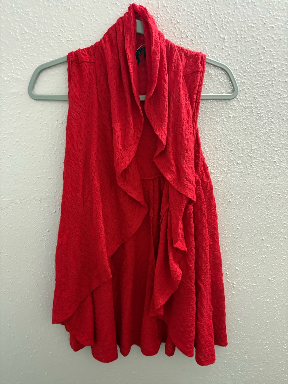 New Directions Red Open Front Vest – Size M